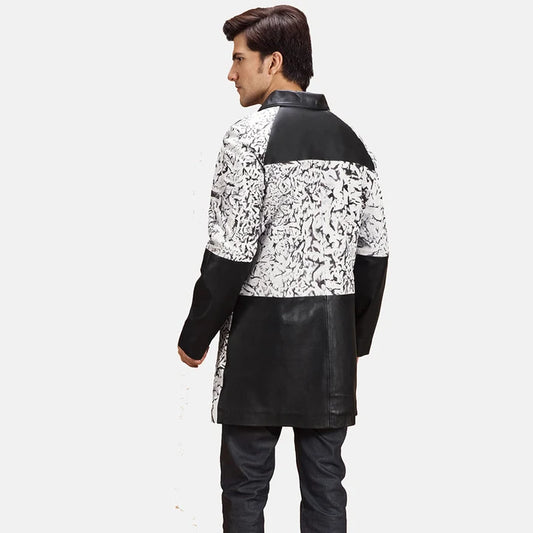 Veyron Dip-Dyed Black Leather Coat