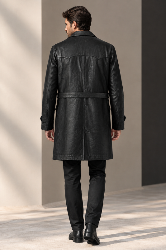 Waverly Men Black Trench Coat