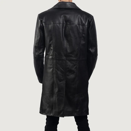 Ravenswood Long Black Leather Coat