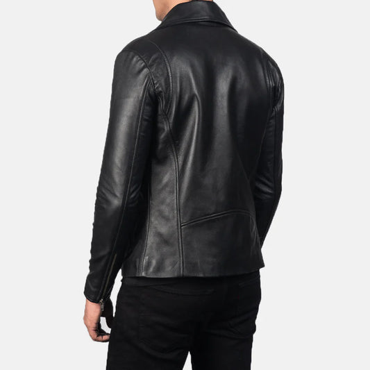Men Noah Black Leather Biker Jacket