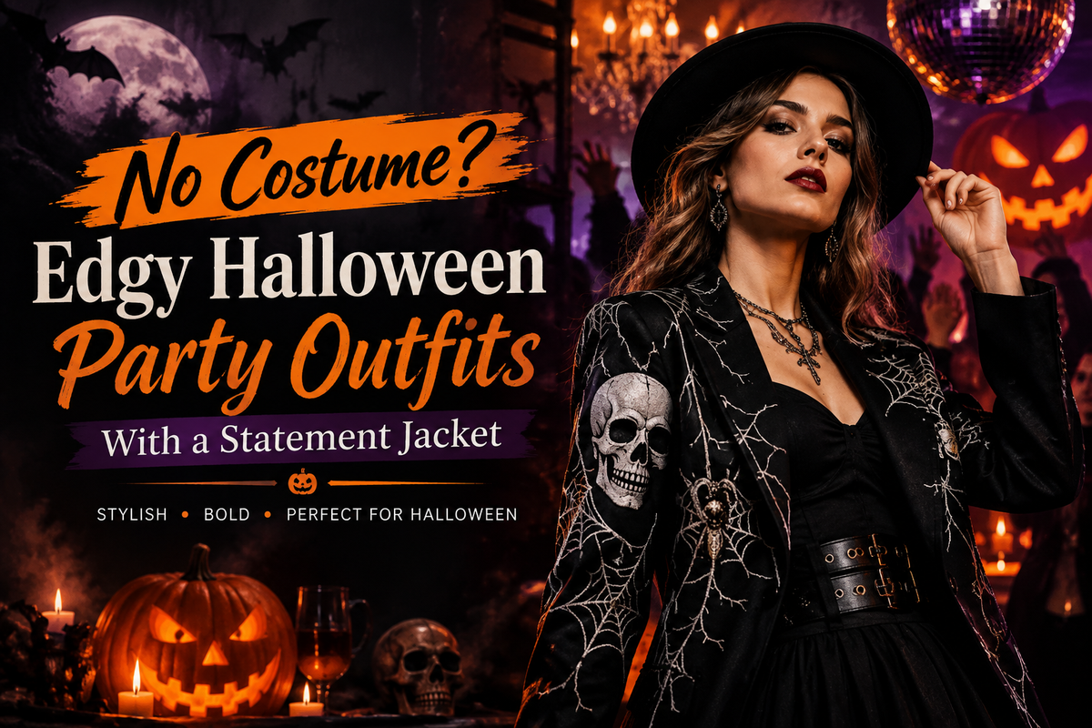 No Costume? Edgy Halloween Party Outfits With a Statement Jacket
