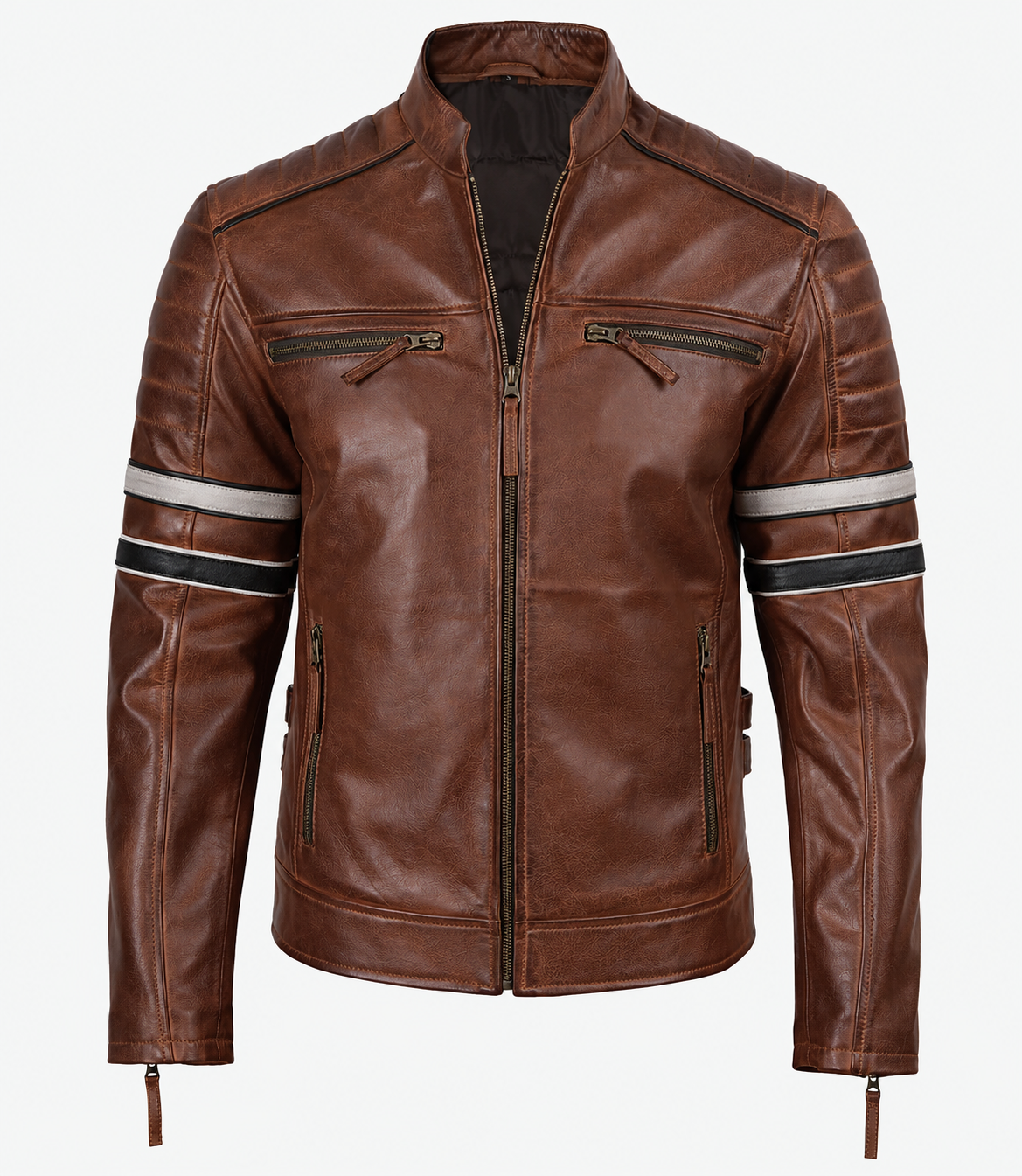 Donovan Racer Jacket with Stripes For Men