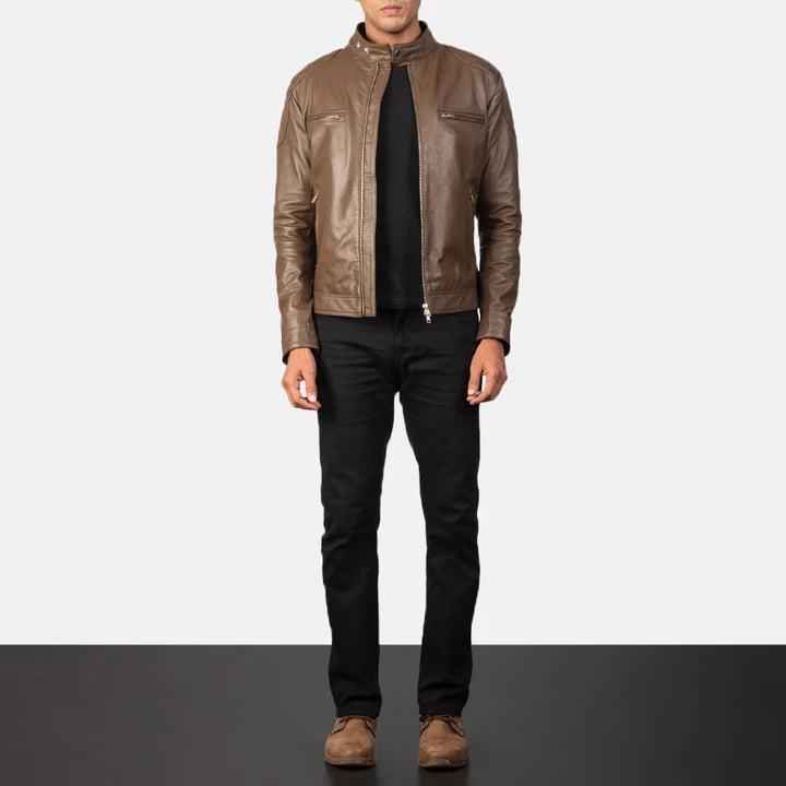 Gatsby Men Leather Biker Jacket