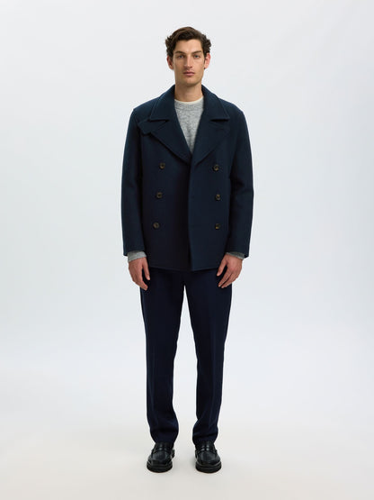 Marlowe Men's Navy Blue Wool Coat