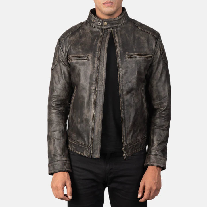 Gatsby Men Leather Biker Jacket