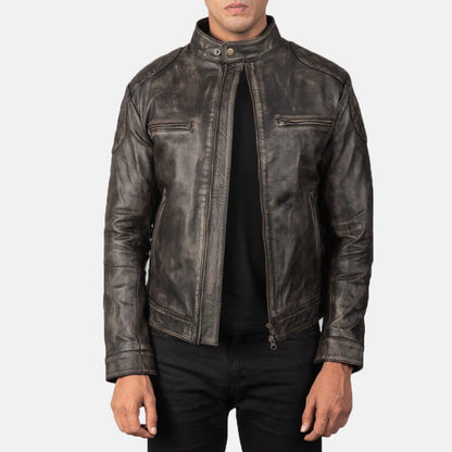 Gatsby Men Leather Biker Jacket
