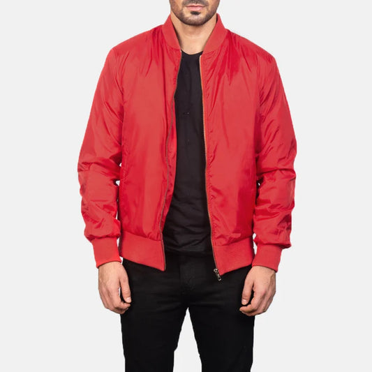 Zack Men Red Bomber Jacket