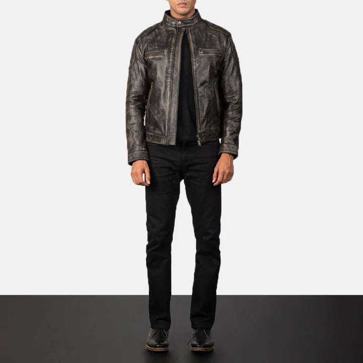 Gatsby Men Leather Biker Jacket