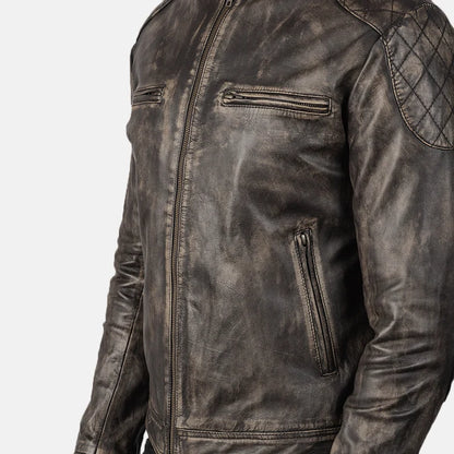 Gatsby Men Leather Biker Jacket