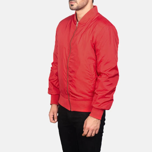 Zack Men Red Bomber Jacket