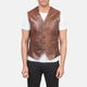 men brown leather vest