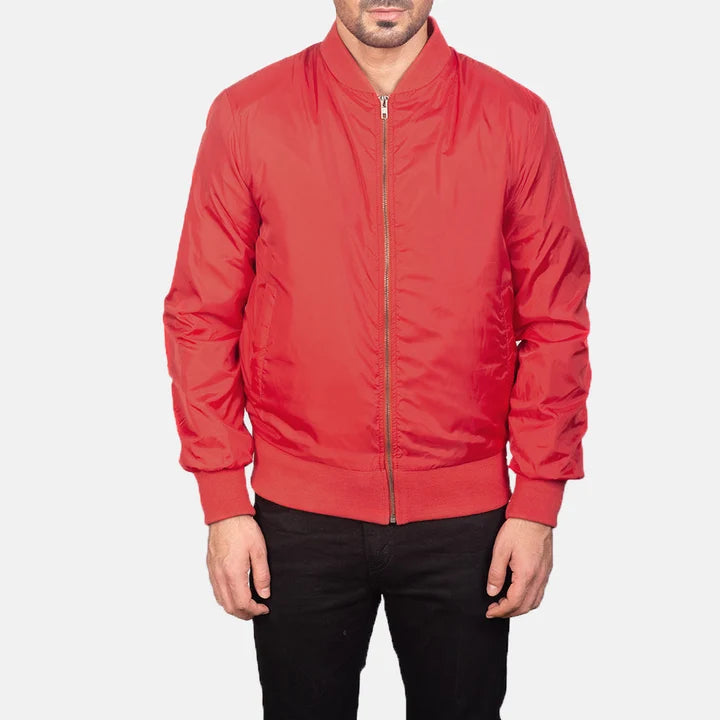 Zack Men Red Bomber Jacket