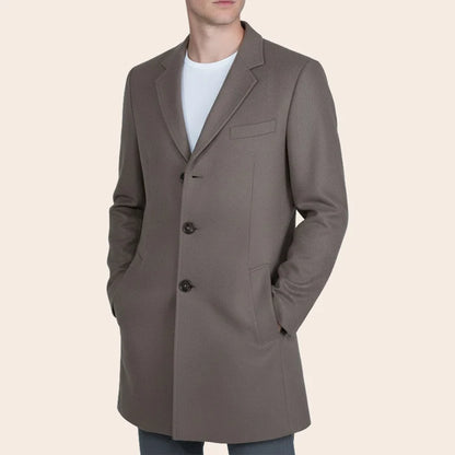 Dunmore Men's Brown Wool Blend Half Coat