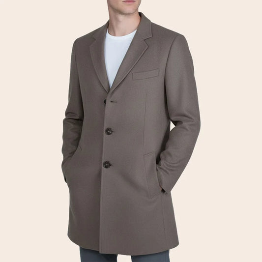 Dunmore Men's Brown Wool Blend Half Coat