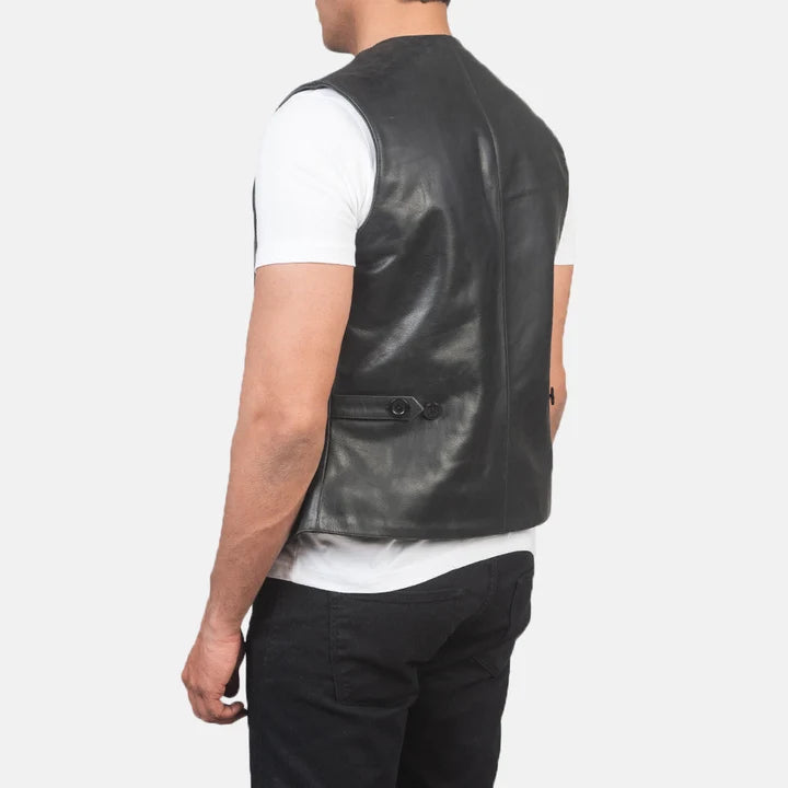Auden Men Black Leather Vest