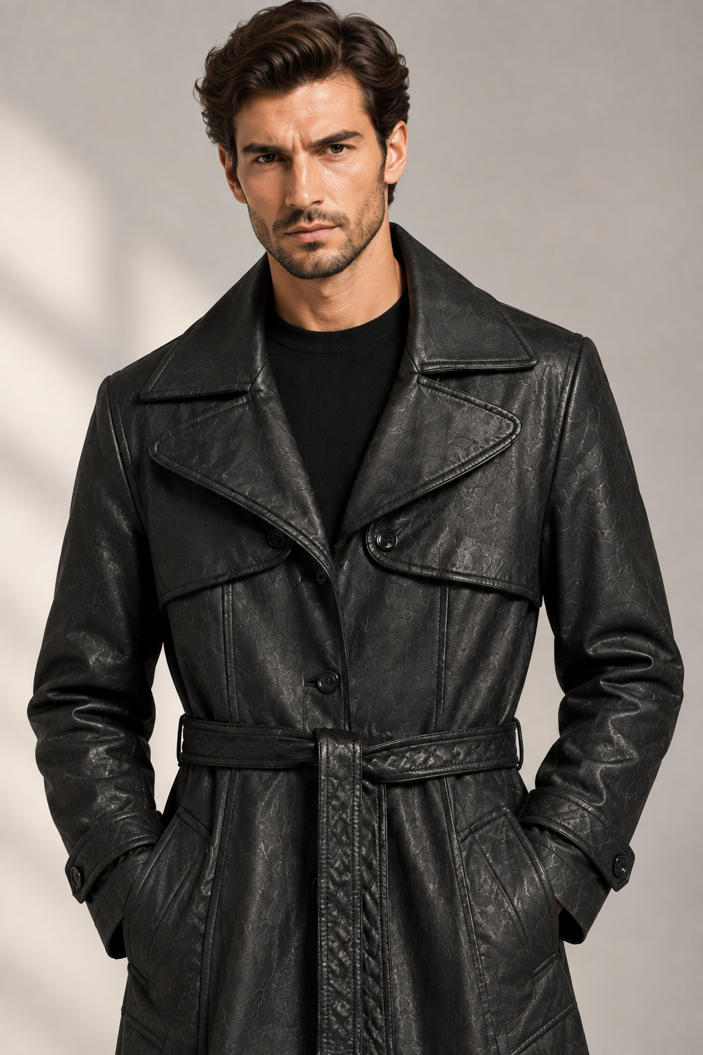 Solvane Leather Duster Coat