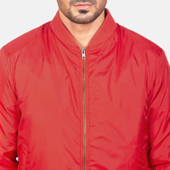 Zack Men Red Bomber Jacket