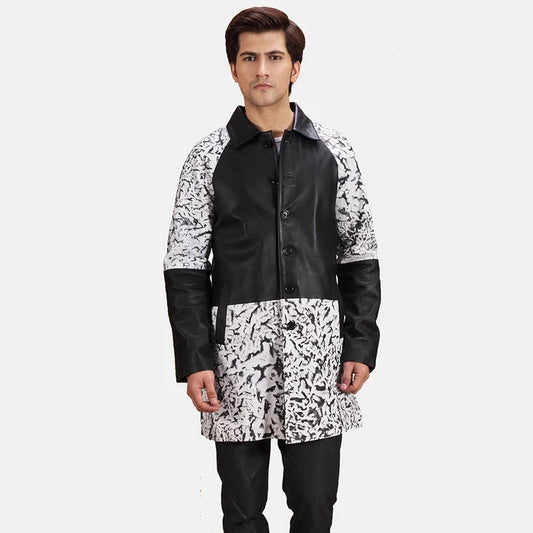 Veyron Dip-Dyed Black  Leather Coat