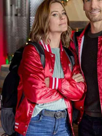 Jingle Bell Run Avery Red Varsity Jacket