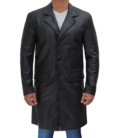 Harrowgate Black Cowhide Trench Coat