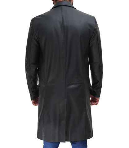 Harrowgate Black Cowhide Trench Coat