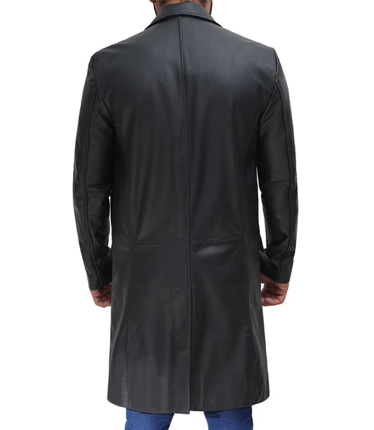 Harrowgate Black Cowhide Trench Coat