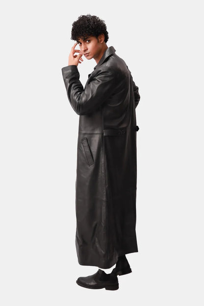 Sterling Matte Leather Duster Coat
