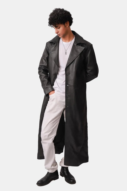 Sterling Matte Leather Duster Coat