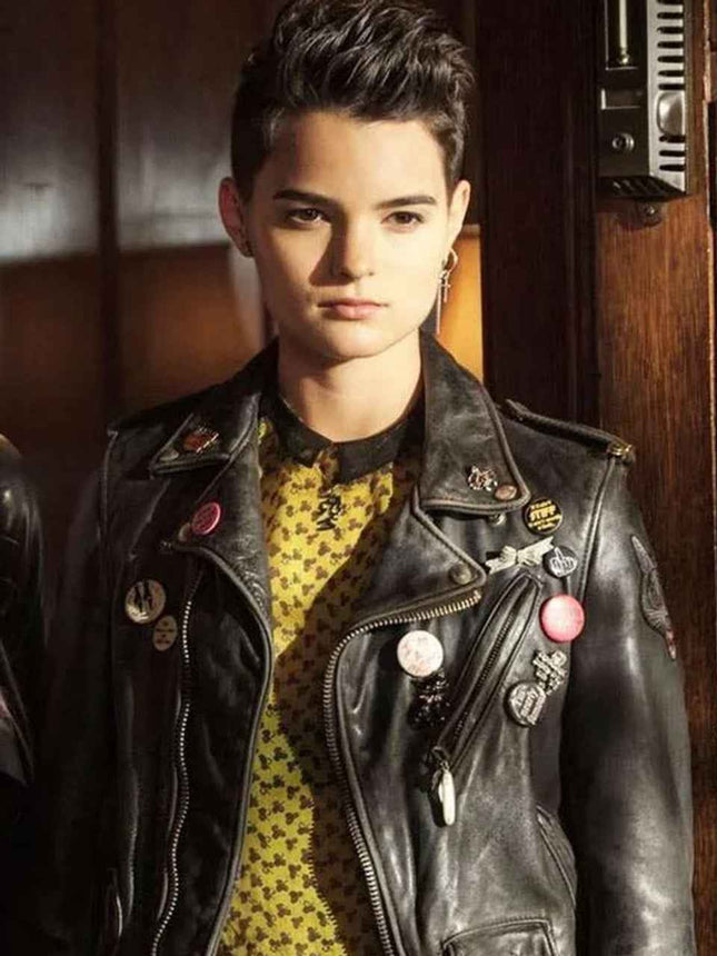 Deadpool 3 Brianna Hildebrand Black Leather Jacket