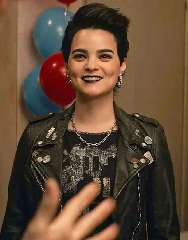 Deadpool 3 Brianna Hildebrand Black Leather Jacket