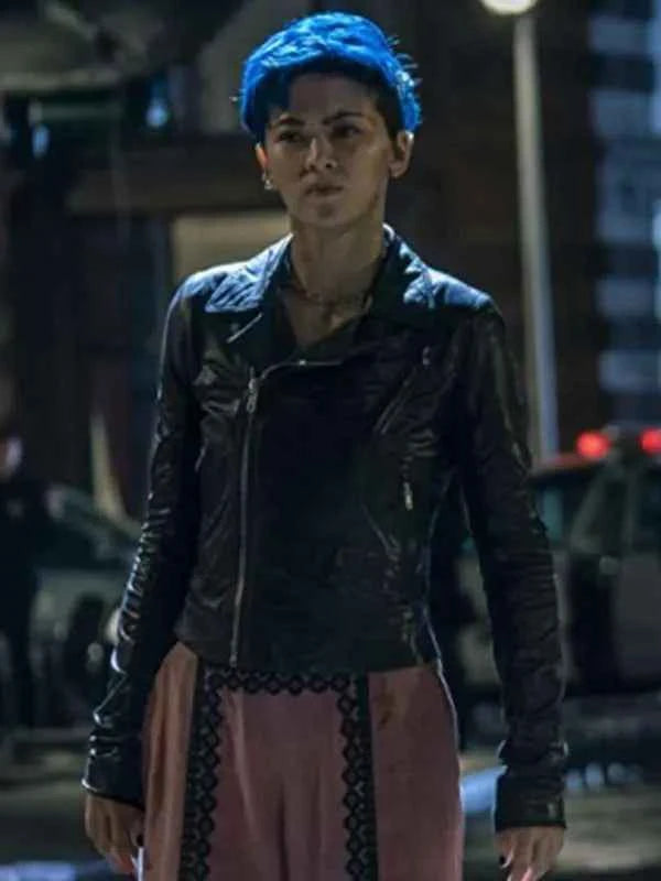 The Matric 4 Jessica Henwick Black Biker Jacket
