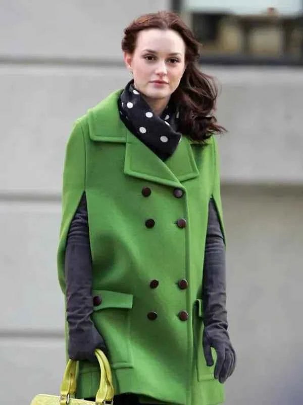 Gossip Girl Leighton Meeste Green Wool Cape