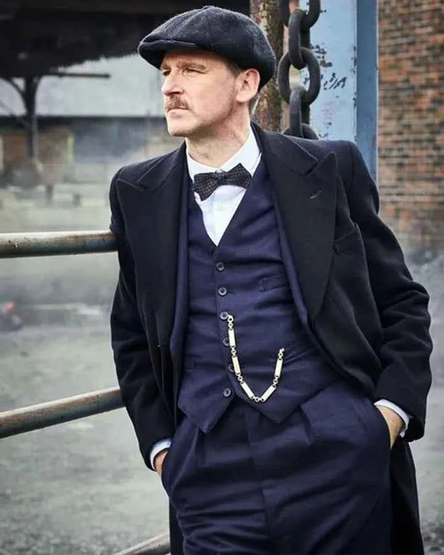 Peaky Blinders Arthur Shelby Black Wool Coat