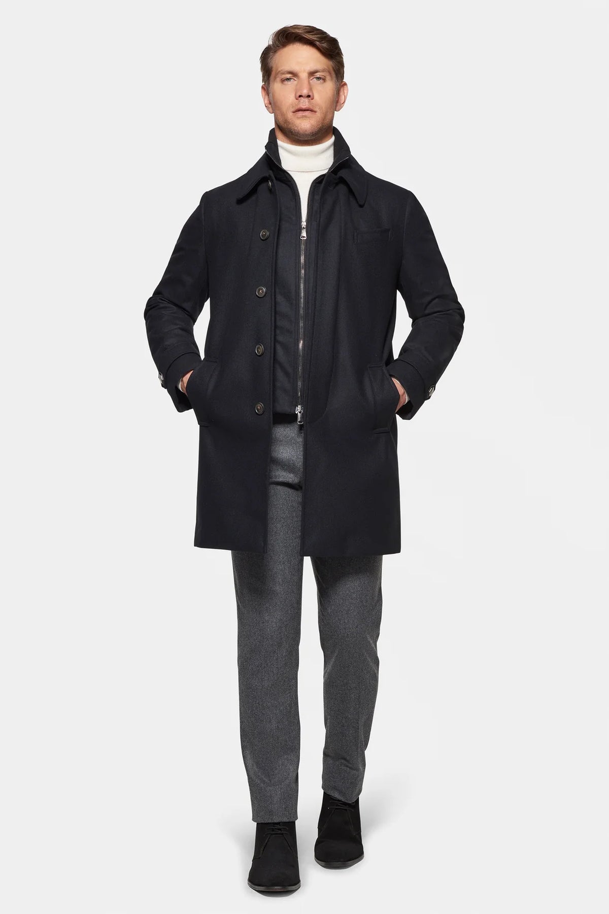 Alverston Down-Lined Wool Euro Coat