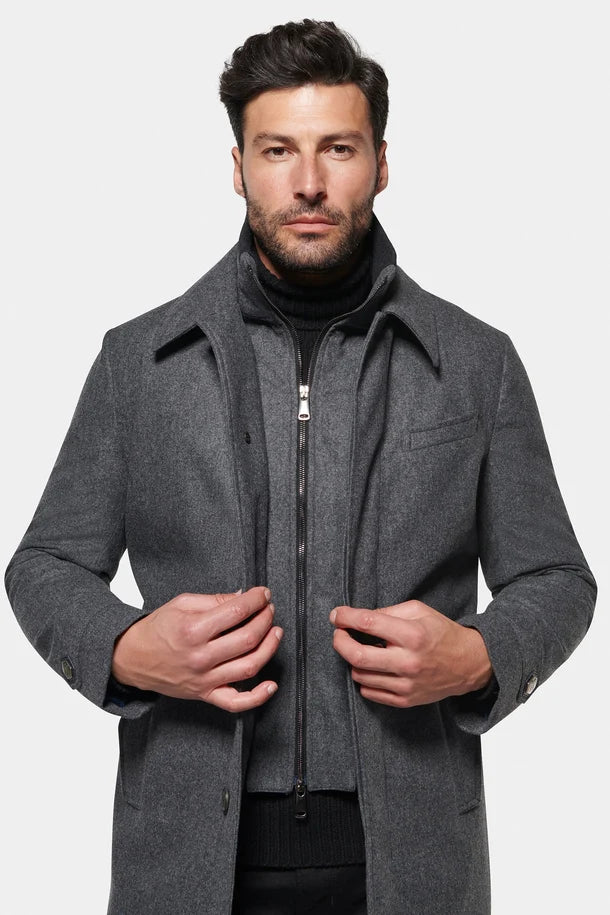 Alverston Down-Lined Wool Euro Coat