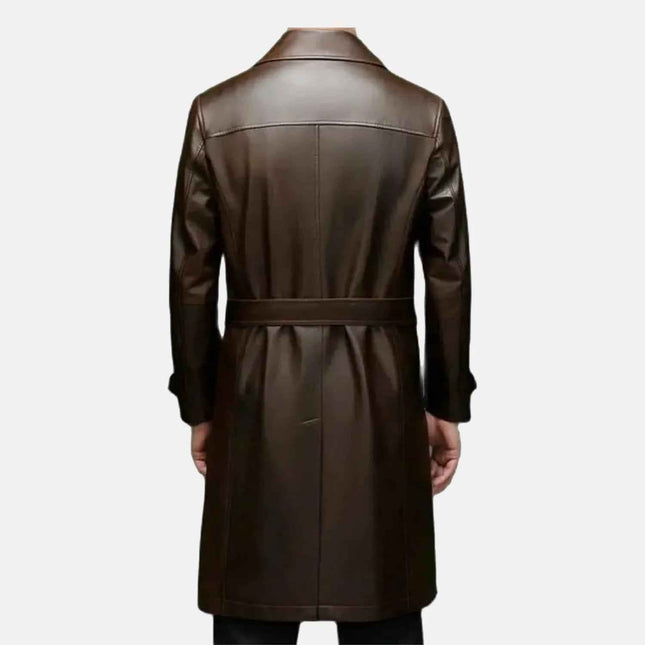Men's Cade Brown Sheepskin Leather Duster