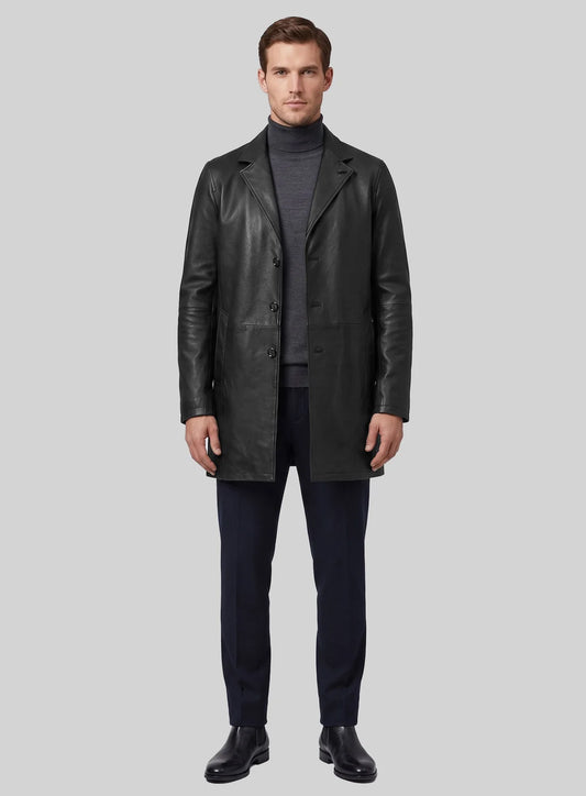 Emberly Napa Leather Trench Coat