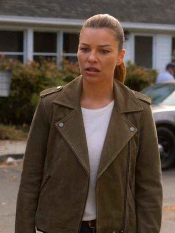 Lucifer S04 Chloe Decker Brown Biker Leather Jacket
