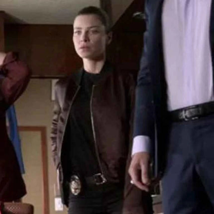 Lucifer S05 Chloe Decker Maroon Bomber Jacket