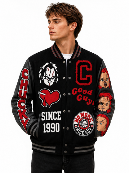 Chucky Good Guys Inspired Black & Grey Varsity Jacket