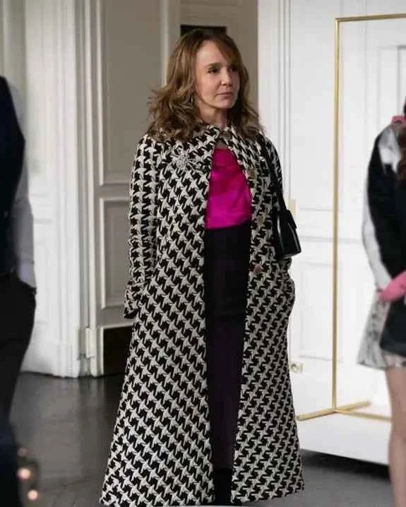 Emily In Paris Sylvie Grateau Checkered Long Coat