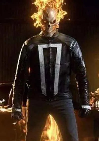 Agents of Shield Ghost Rider Black Leather Jacket