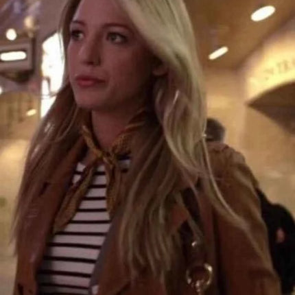 Gossip Girl Serena Van Woodsen Leather Coat