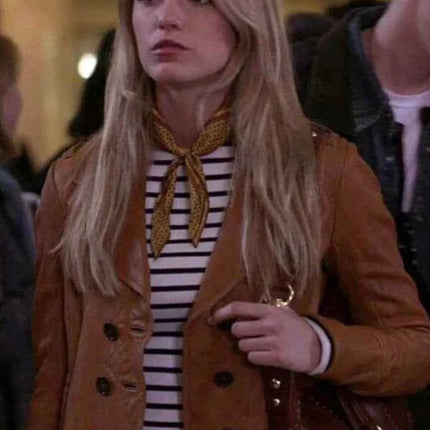 Gossip Girl Serena Van Woodsen Leather Coat