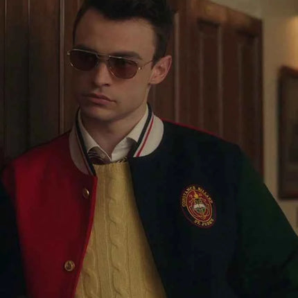 Gossip Girl Thomas Doherty Multicolor Varsity Jacket