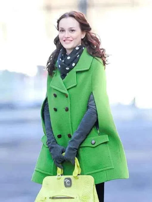 Gossip Girl Leighton Meeste Green Wool Cape