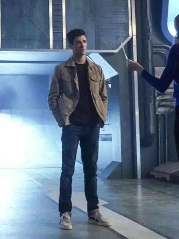 The Flash Season 5 Barry Allen Brown Field Jacket