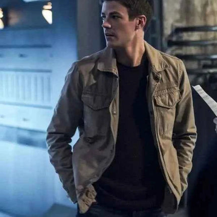 The Flash Season 5 Barry Allen Brown Field Jacket