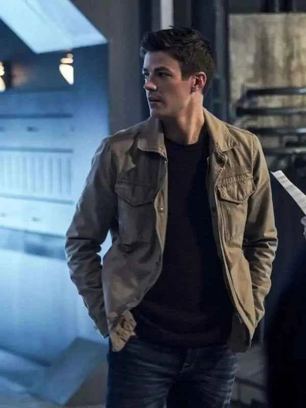 The Flash Season 5 Barry Allen Brown Field Jacket