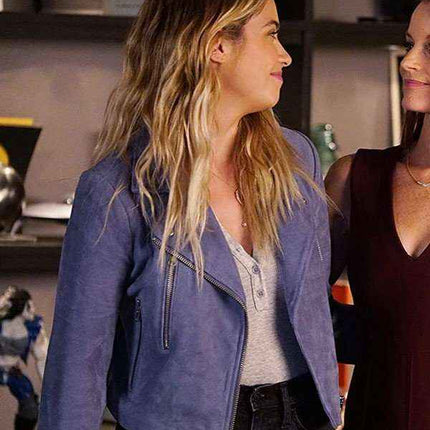 Pretty Little Liars Ashley Benson Blue Biker Jacket